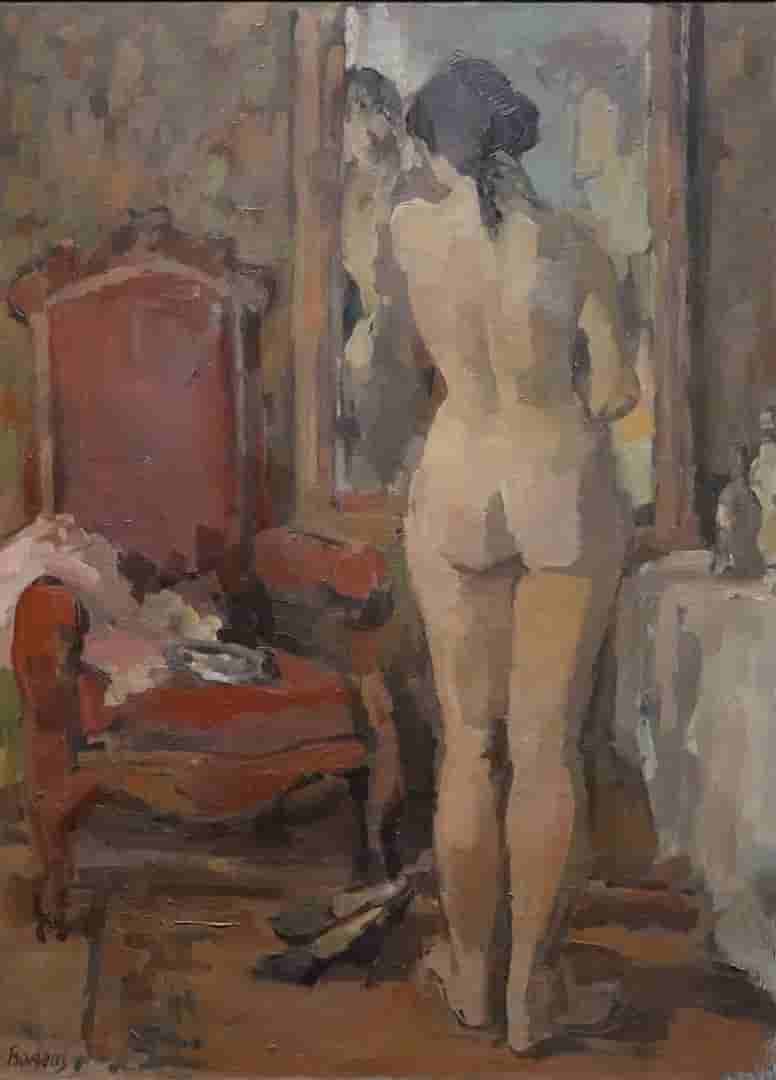 Hans Bayens - Naakt in interieur (zonder lijst)