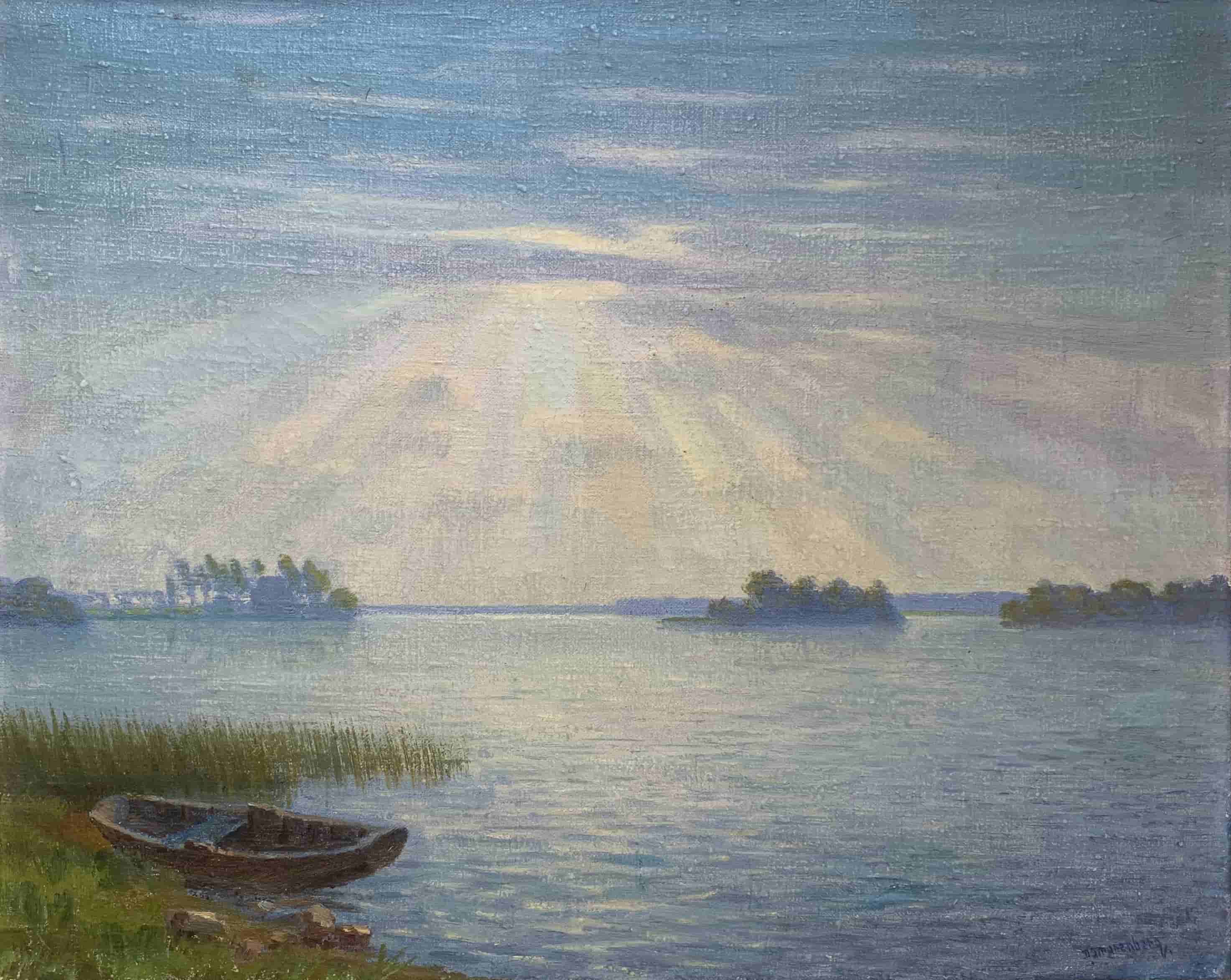 Dirk Smorenberg - Avondsfeer bij de Vuntusplas, Loosdrecht