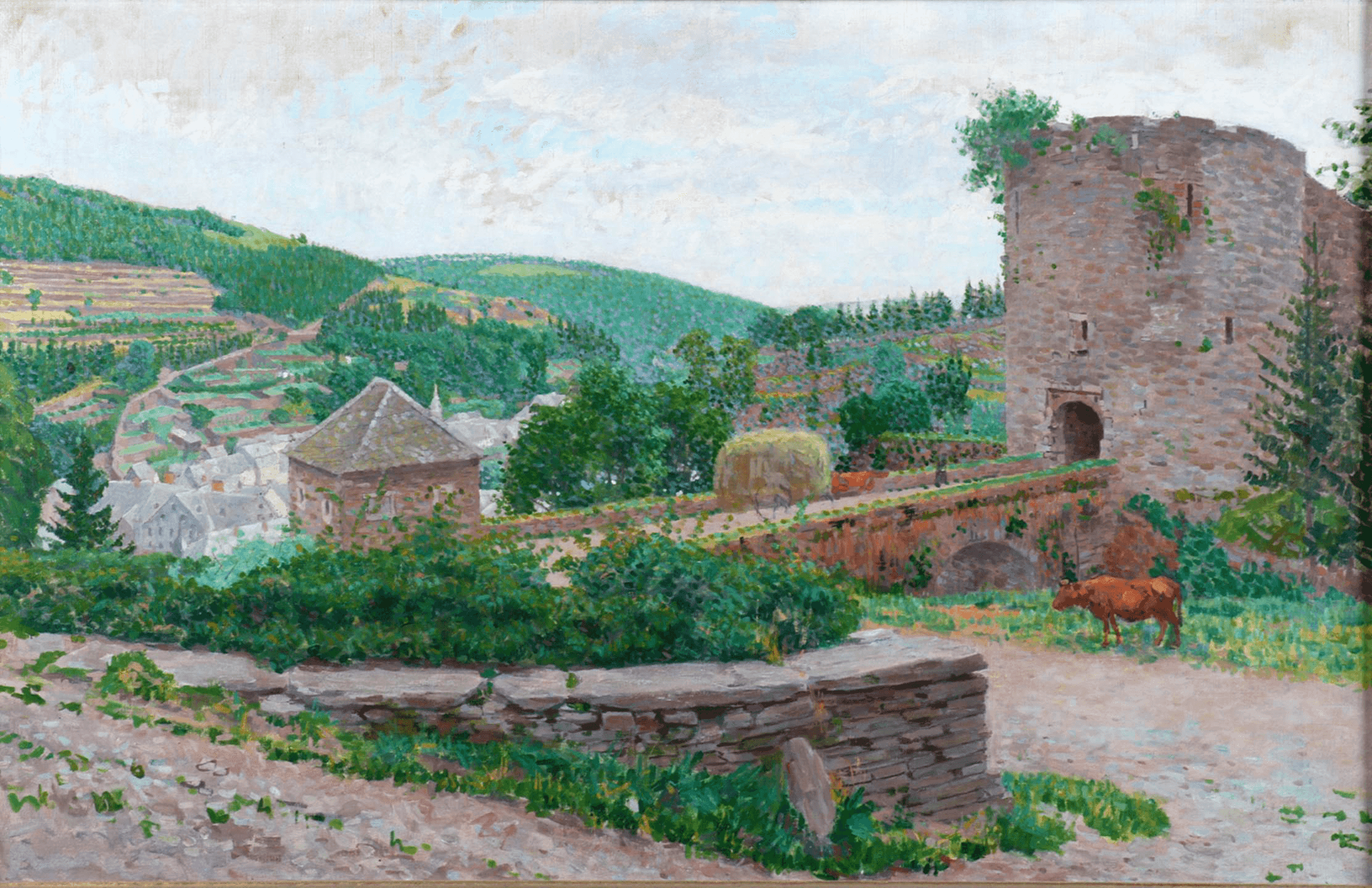 Ferdinand Hart-Nibbrig - Der Eselsthurm in Montjoie (zonder lijst)