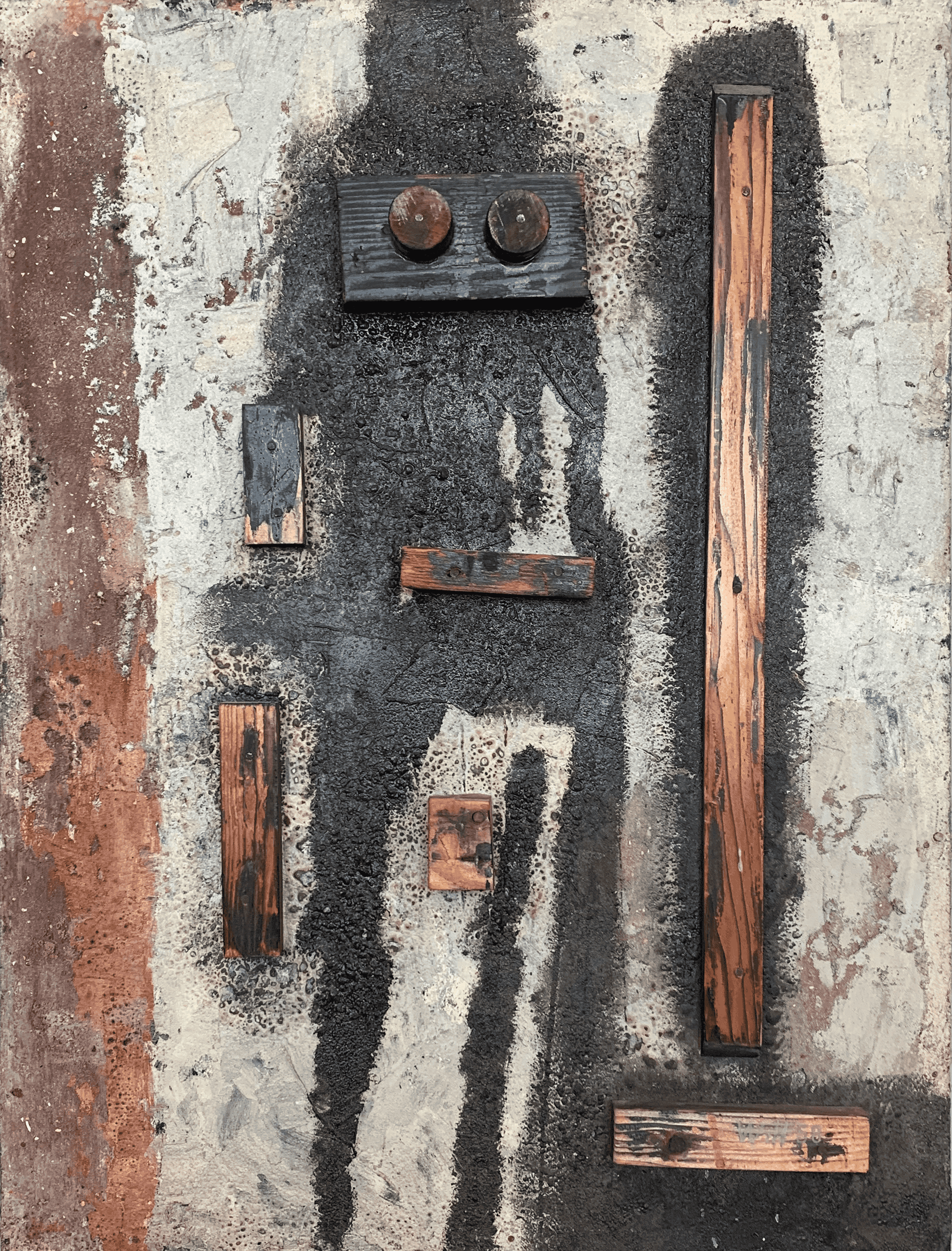 Will Leewens - Compositie met totem (zonder lijst)