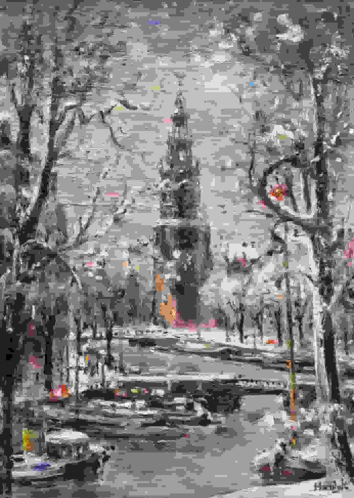 Montelbaantoren in de sneeuw