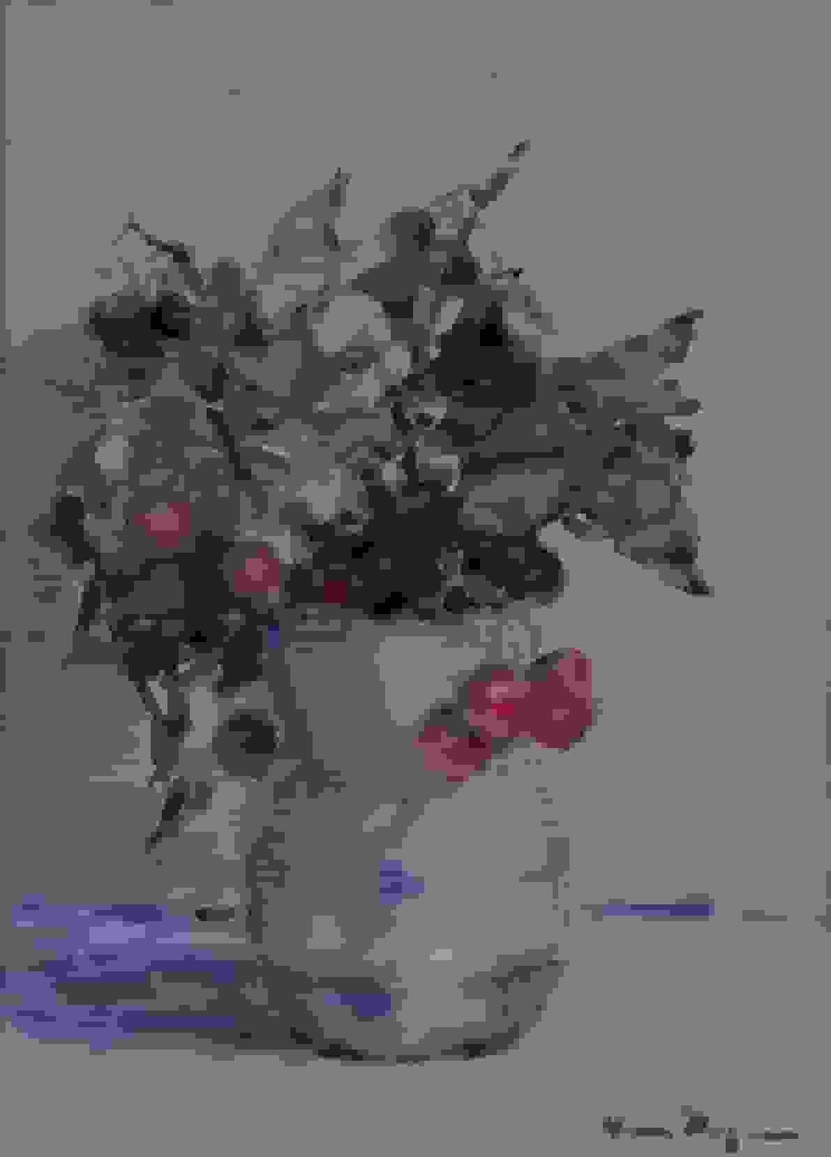 Herman Bogman - Bessentakjes in een witte vaas