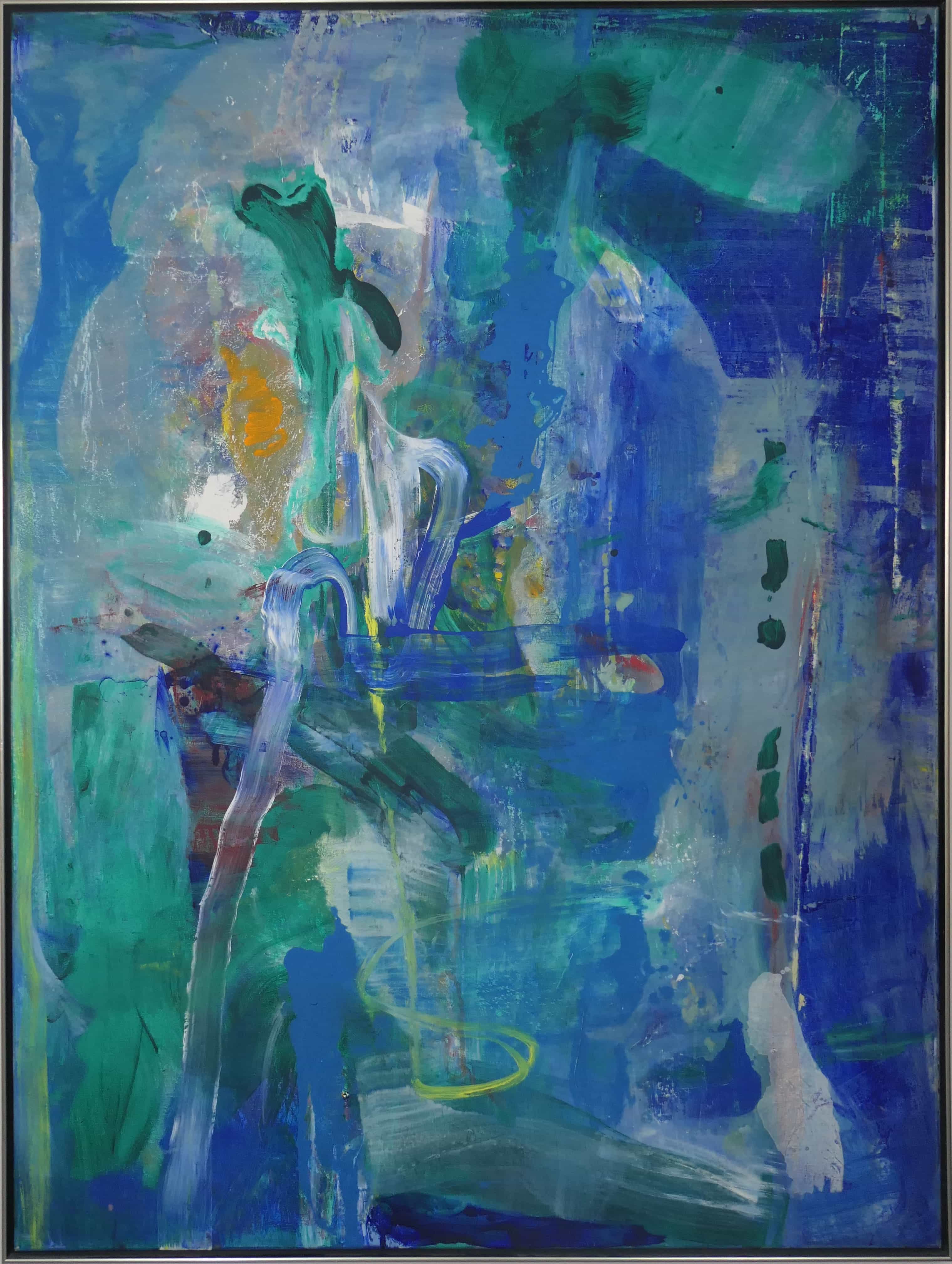 Eric de Nie - Abstracte compositie in blauw (zonder lijst)